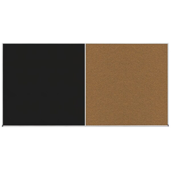 Enclosed Corkboard, 1 Door, 60"x36", 4" Fra, UV3417-SATIN-BLACK